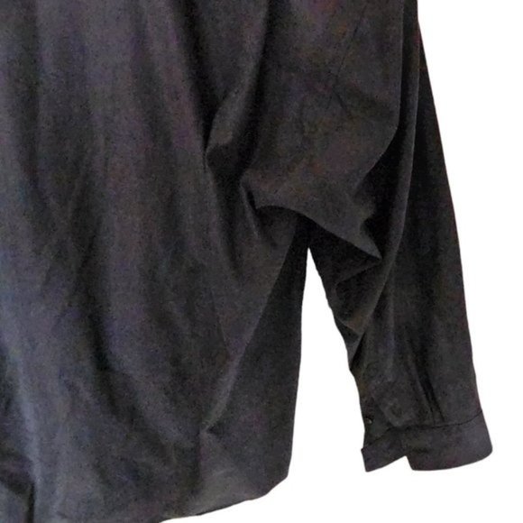 Robert Stock Button Up Shirt Sz L Large Black Long Sleeve Mens - Picture 11 of 11